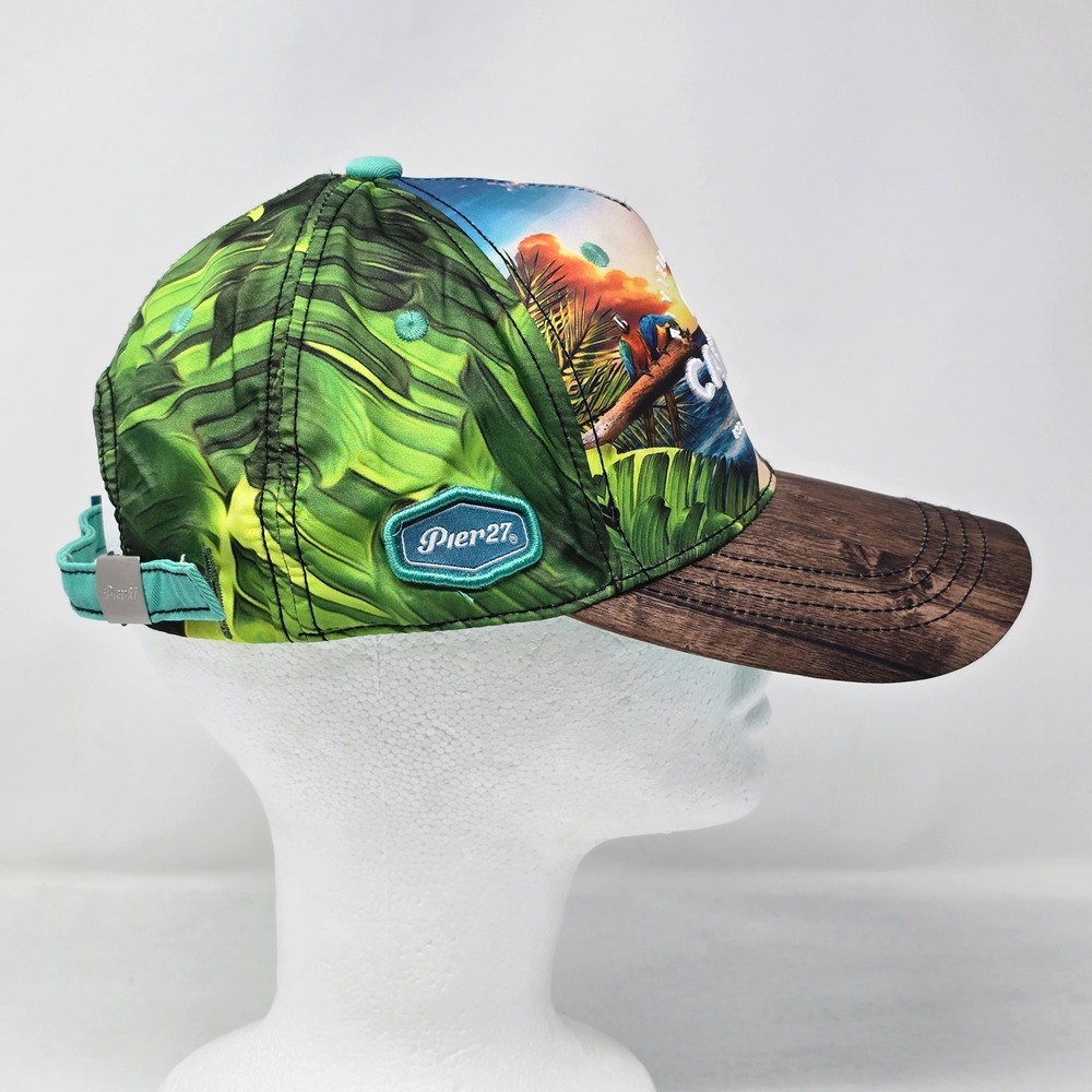 Pier 27 Cancun Beach Life Tropical Toucan Embroidered Baseball Cap Hat - Picture 3 of 12